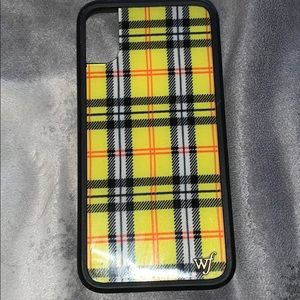 wildflower yellow plaid case for iphone x